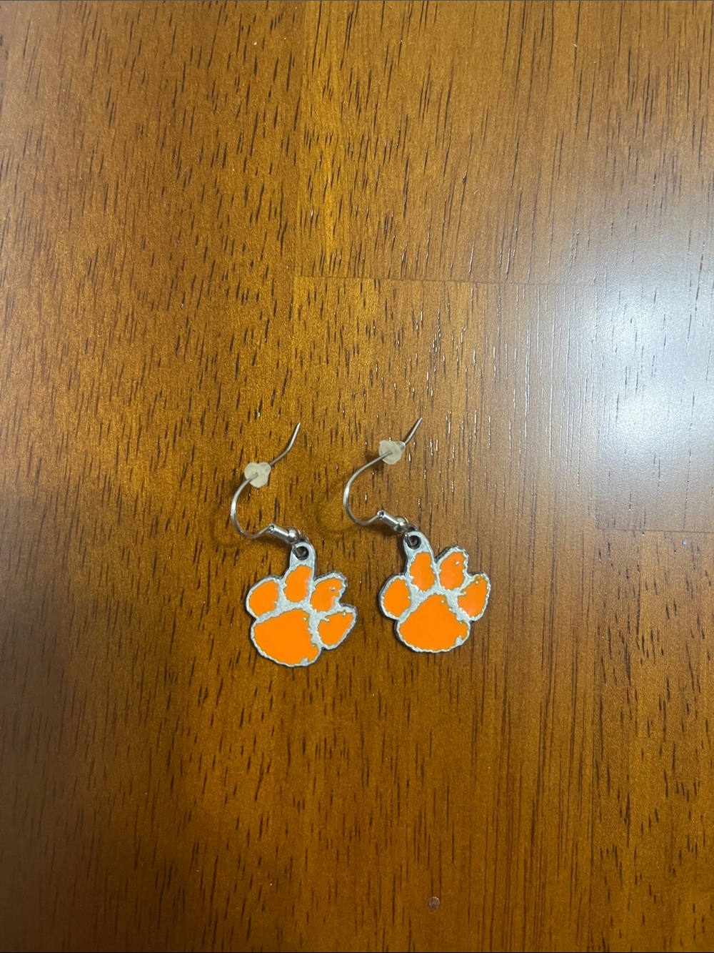 Clemson University Tiger Paw Dangle Earrings